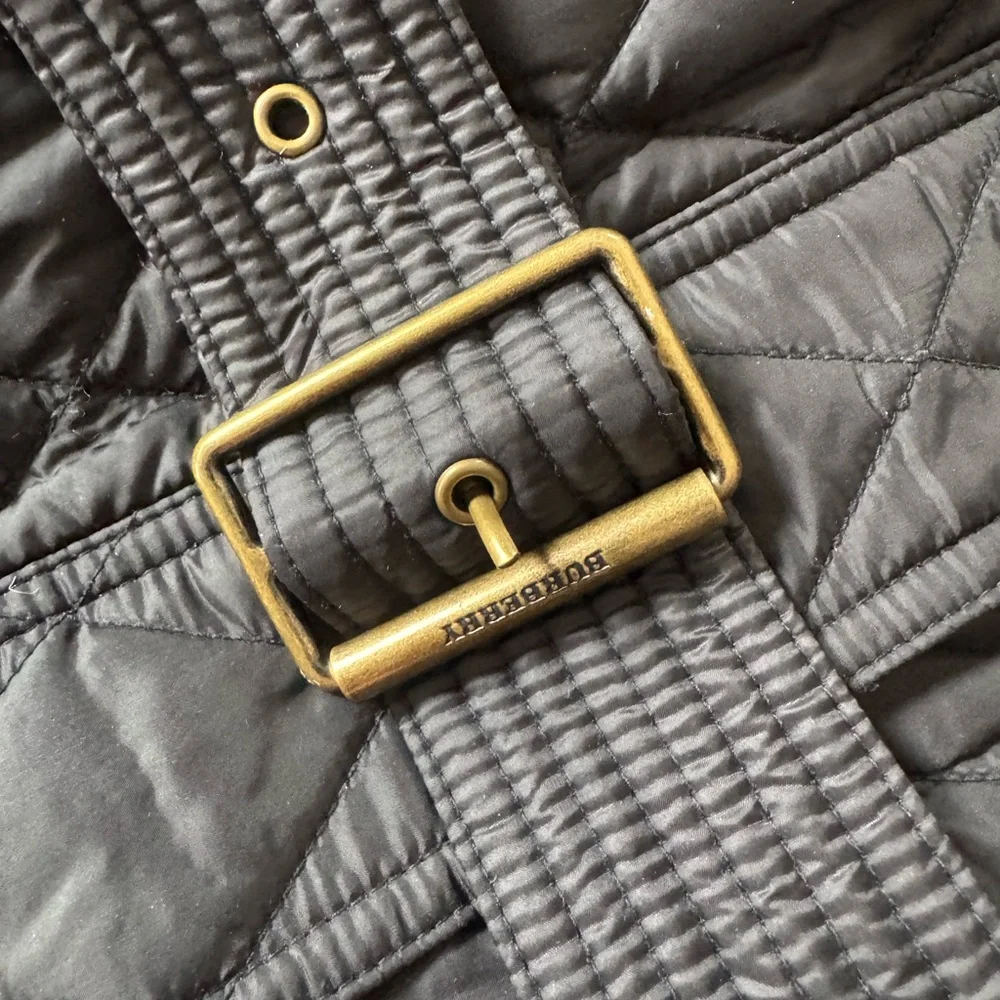 Burberry Black Quilted Belted Trench Jacket - Picture 7 of 8